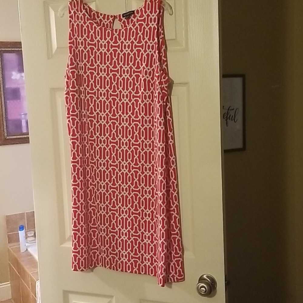 Red and white dress